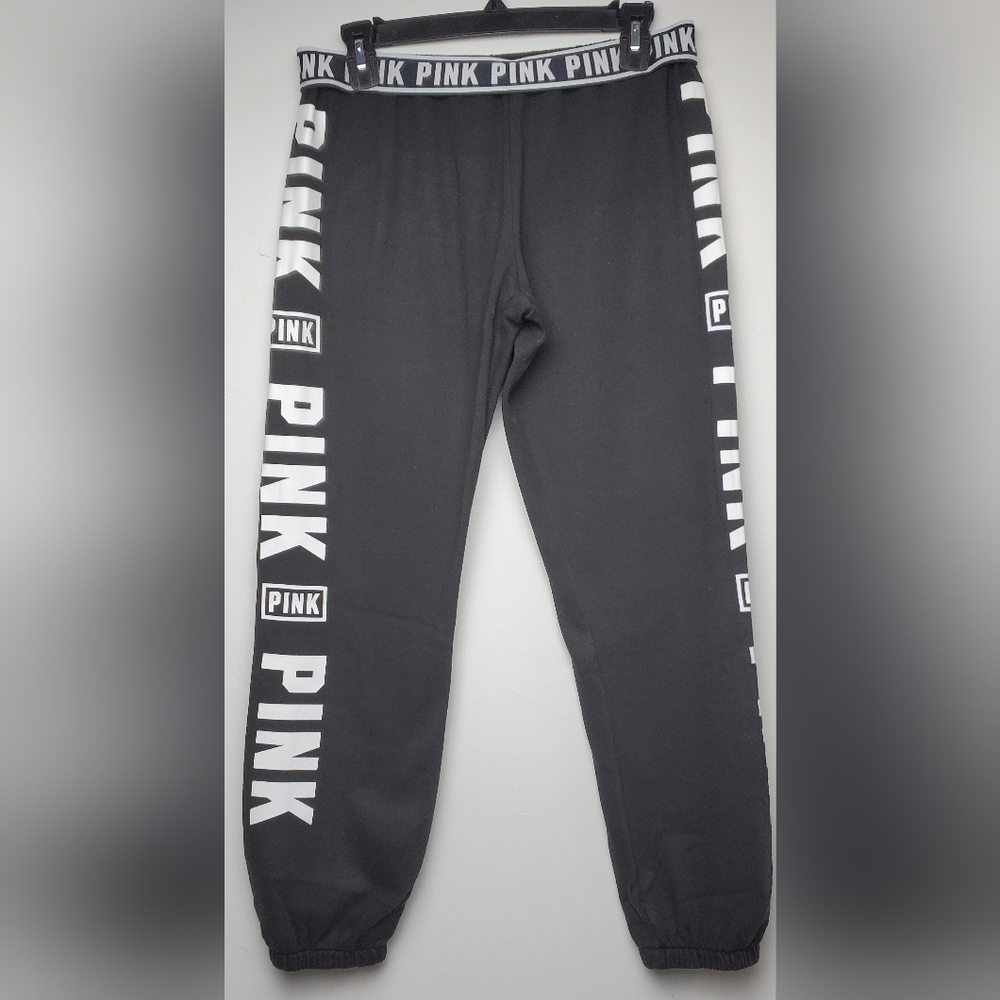Victoria's Secret Pink Sweatpants Campus Pants Black/White M